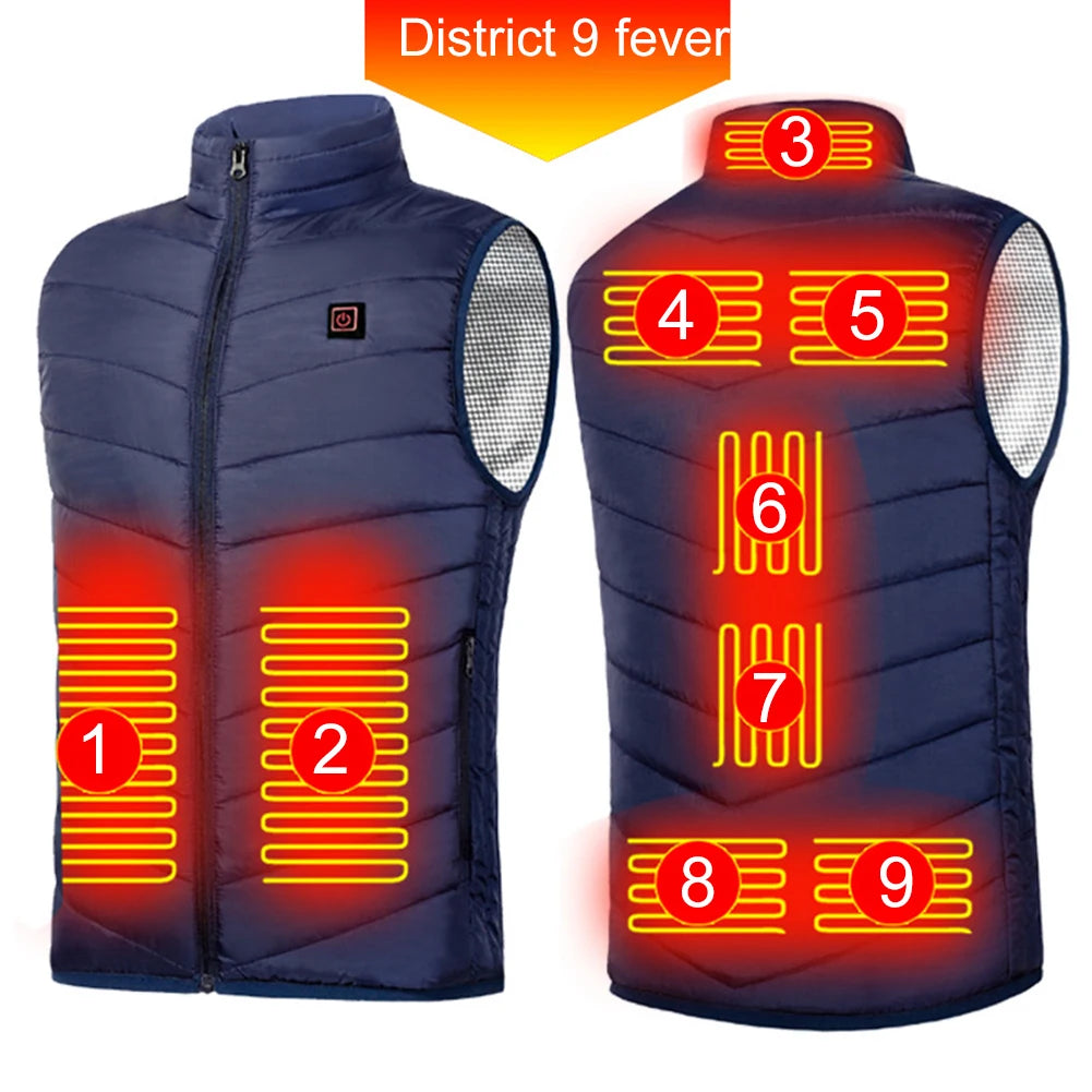 9 Heated Vest Zones Electric Heated