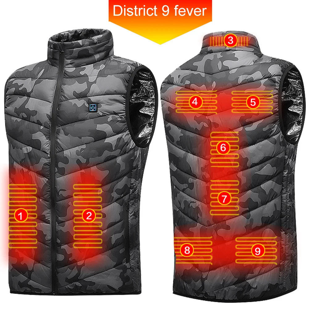 9 Heated Vest Zones Electric Heated