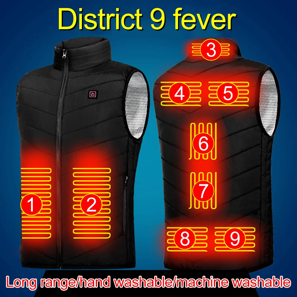 9 Heated Vest Zones Electric Heated