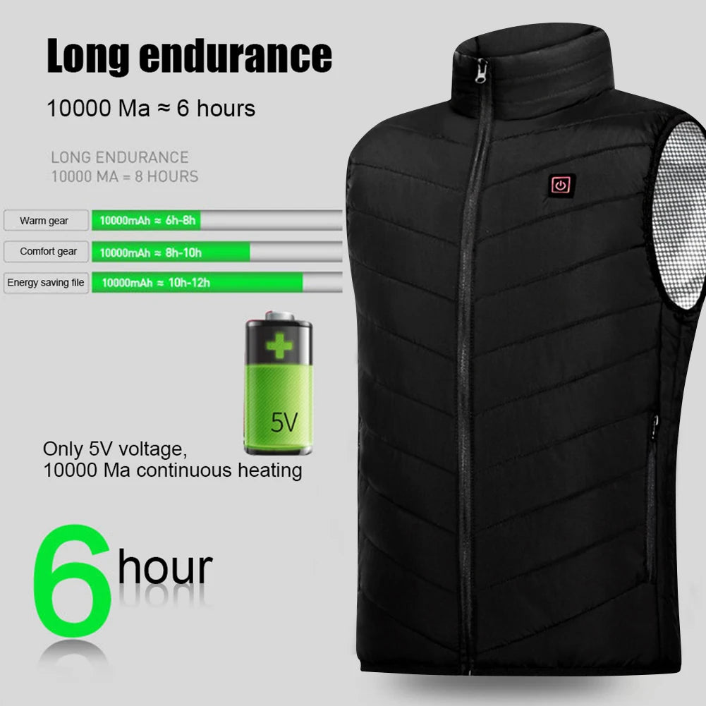9 Heated Vest Zones Electric Heated